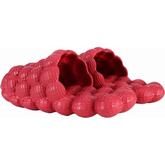 Fashion Other - Fashion Red Bubble Slides Massage Sandals Comfort Design H1006 Mens 9-10 Womens